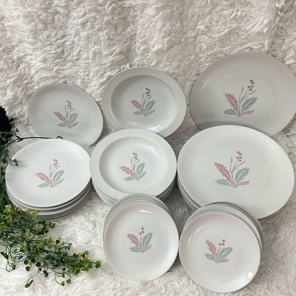 Arzberg Vintage Porcelain 24pc SET Dinner plate,Soup‎ dish,Dessert plate &saucer